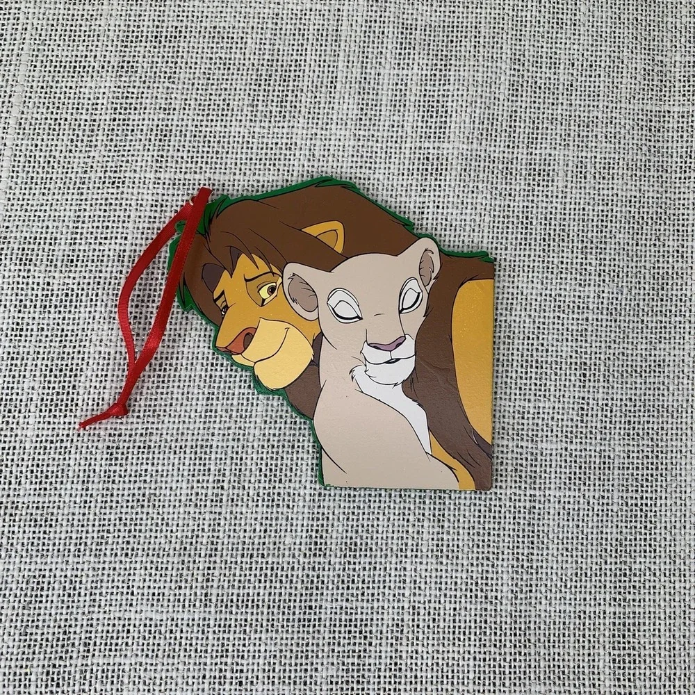 Disney Lion King Christmas Ornament Kurt Adler Wooden Vintage 2 Set Simba Nala